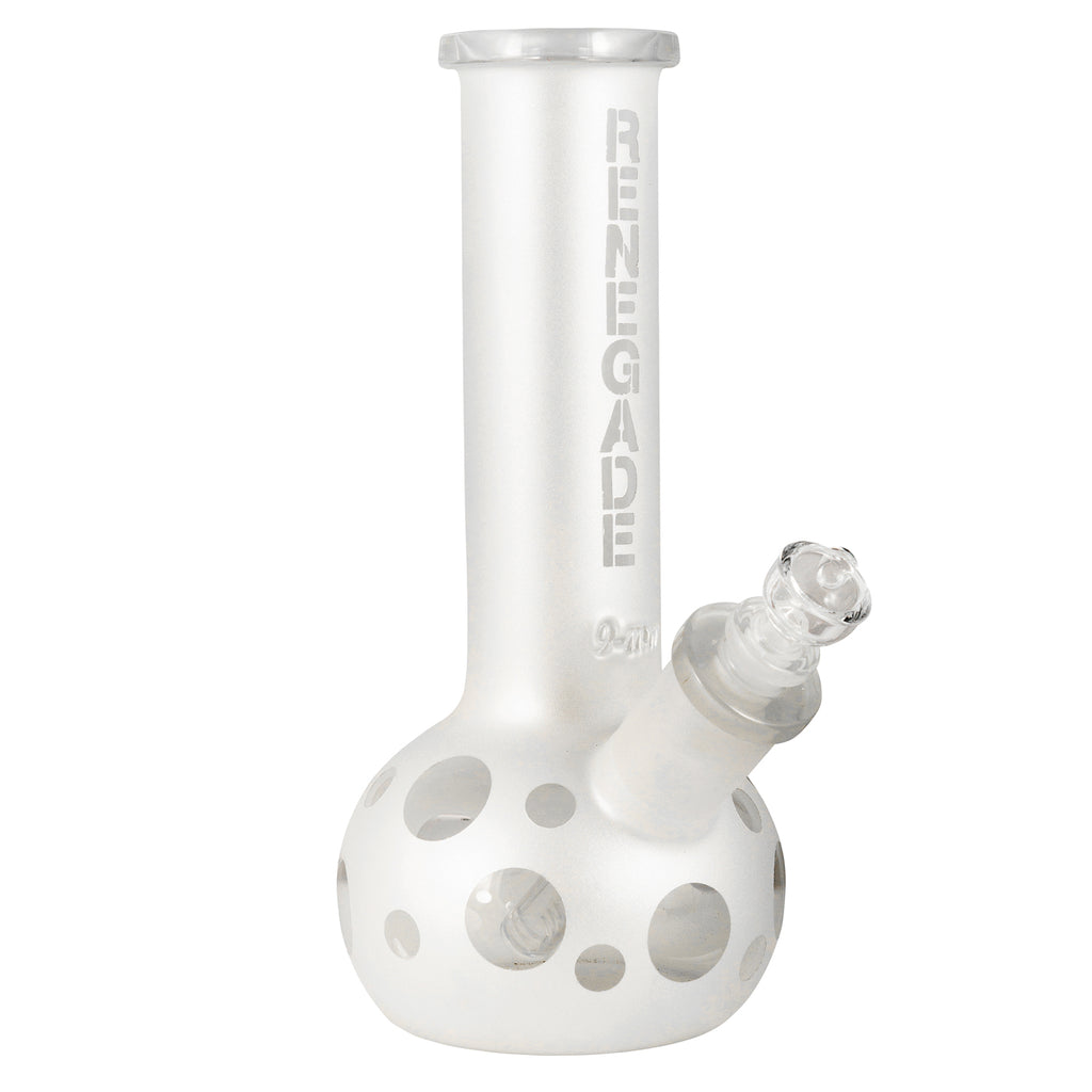 The Retro Line - 10" White Bubble Beaker - 9mm, Renegade Glass, Renegade Glass- Renegade Glass, American Made Glass, Buy American Glass Online